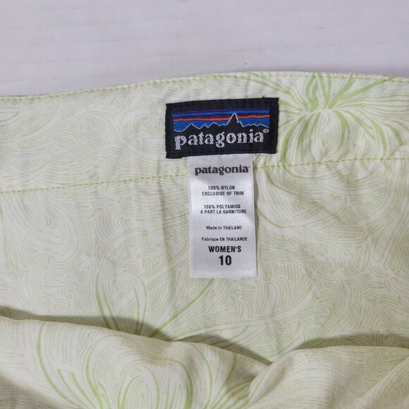 Patagonia Women Outdoor Lightweight Green Floral Nylon Wrap Around Skirt Size 10 - Picture 4 of 8